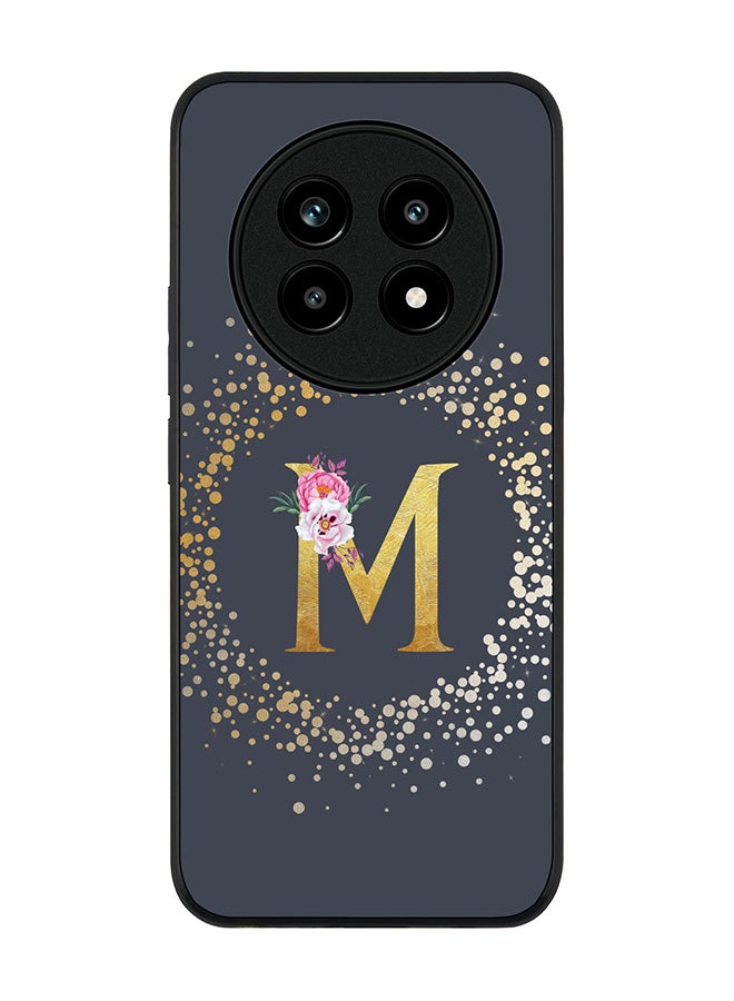 Stylizedd For Realme 13 Pro / 13 Pro+ Case,Slim fit Camera Protection, Shockproof Thin Phone cover  - Custom Monogram Floral - M  (Grey ) - Image 1